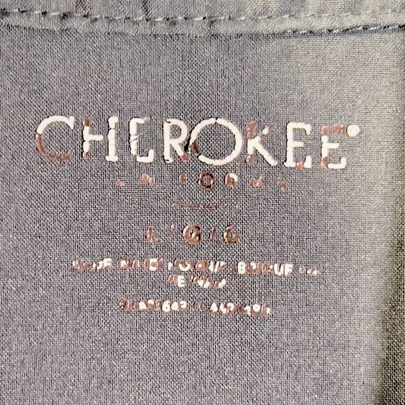 Cherokee Uniforms Henley Top Woman's Large Style # CKI803 Grey Zipper Pocket - Picture 6 of 11